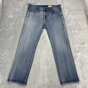 Orvis Jeans Mens 36x32 Light Blue 1856 Denim Stretch Five Pocket Straight Leg